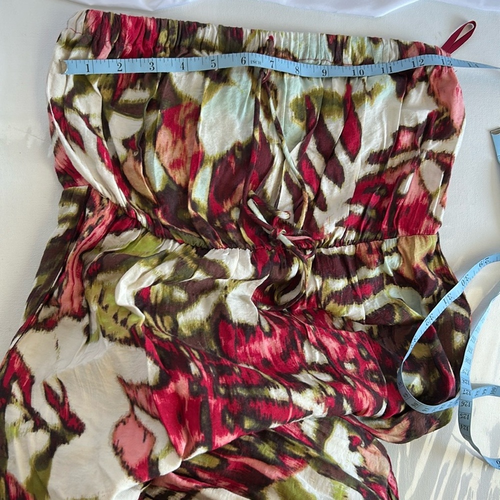 New York & Company Red and Cream Floral Strapless Maxi Dress - Picture 7 of 9